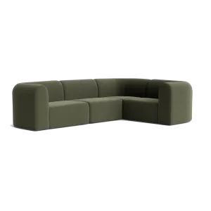 Berg RHF Closed Chaise Sofa - Eden Leaf