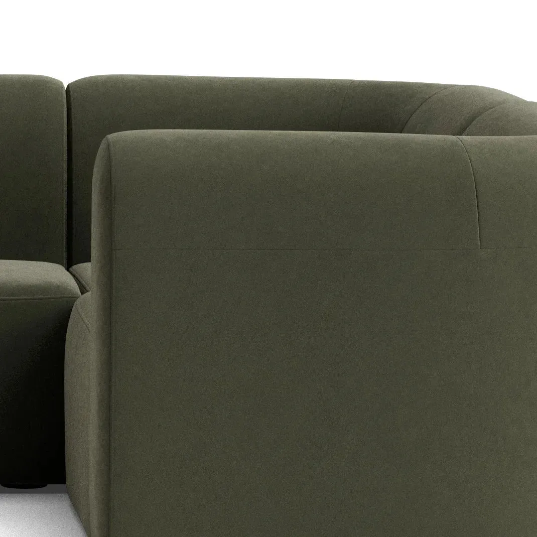 Berg RHF Closed Chaise Sofa - Eden Leaf