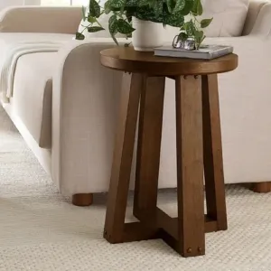 Better Homes & Gardens BH2402125171020 Ezra Round End Table, Walnut Finish