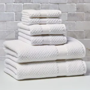 Better Homes & Gardens BH5510013546245 Signature Soft Popcorn Texture 6 Piece Towel Set, Arctic White