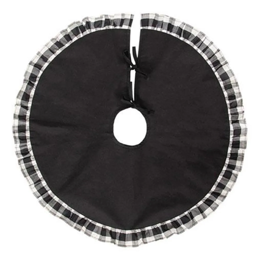 *Black & White Buffalo Check Ruffle Tree Skirt