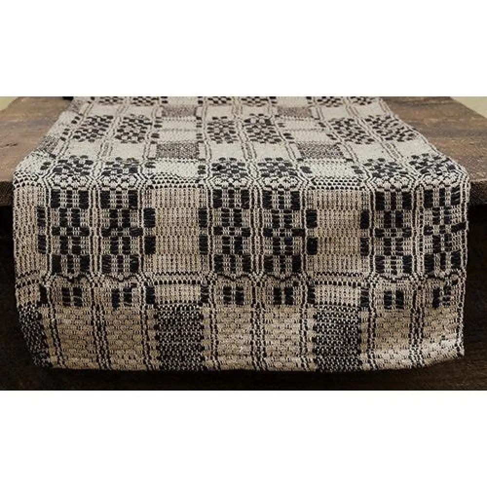 *Black/Tan Woven Long Runner