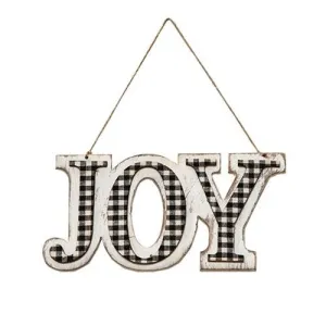 *Black/White Plaid JOY Hanger