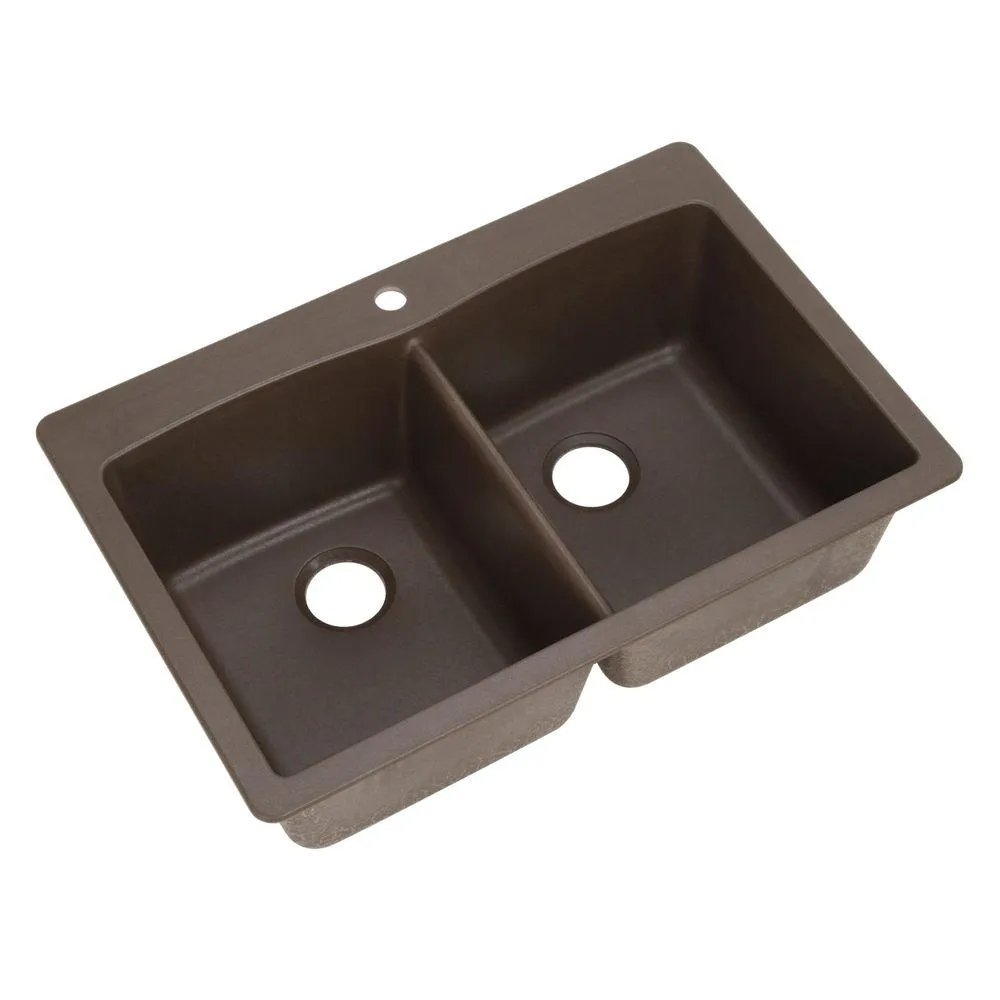 Blanco 440218 Diamond Double-Basin Drop-In or Undermount Granite Kitchen Sink, Cafe Brown