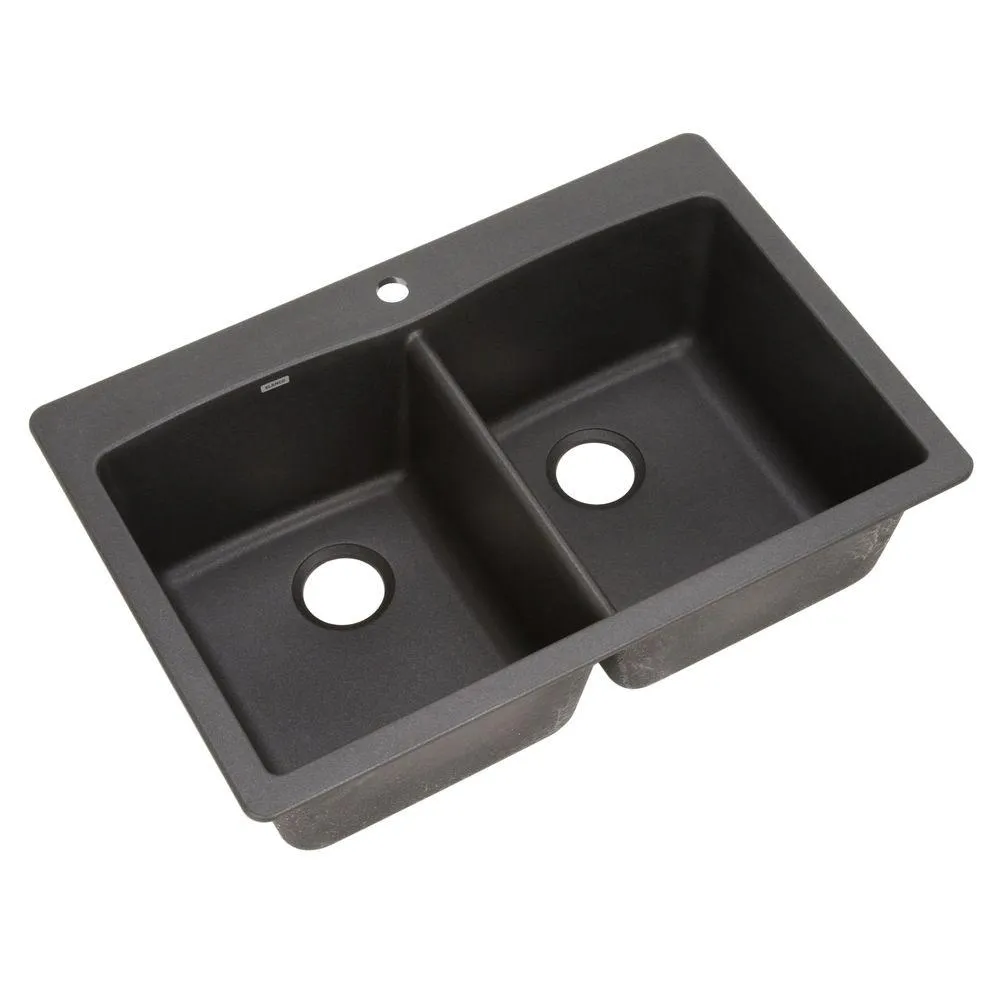 Blanco 440220 Diamond Dual Mount Composite 33 in. 1-Hole Double Bowl Kitchen Sink in Anthracite