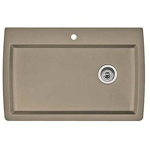 Blanco 441287 Diamond Single-Basin Drop-In Granite Kitchen Sink, Truffle
