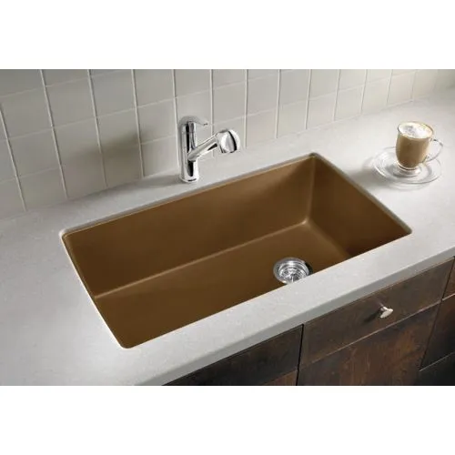 Blanco 441287 Diamond Single-Basin Drop-In Granite Kitchen Sink, Truffle