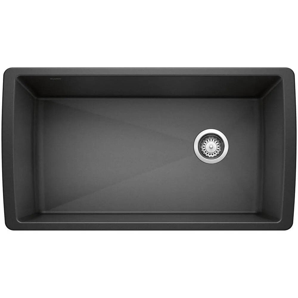 Blanco 441768 Undermount Granite Composite Single Bowl Kitchen Sink, Anthracite, 32.5"