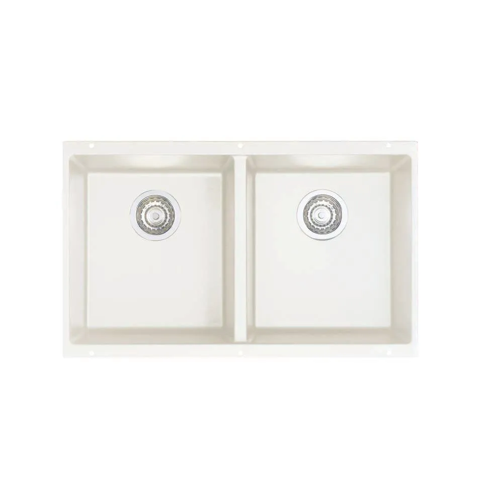 Blanco 516320 Precis 16-Inch Equal Double Bowl Sink, White