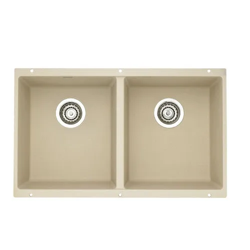 Blanco 516320 Precis 16-Inch Equal Double Bowl Sink, White