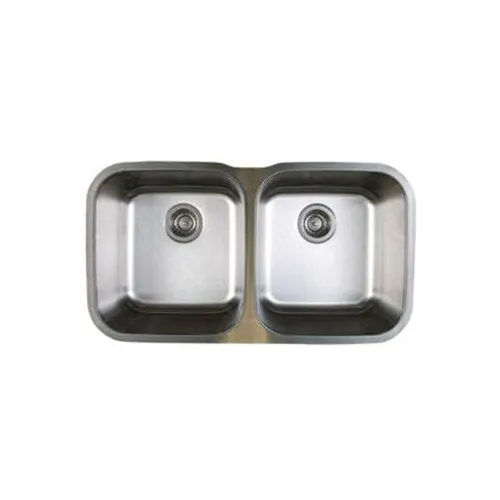 Blanco BL441020 Stellar 8-Inch Equal Double Bowl Sink, Refined Brushed