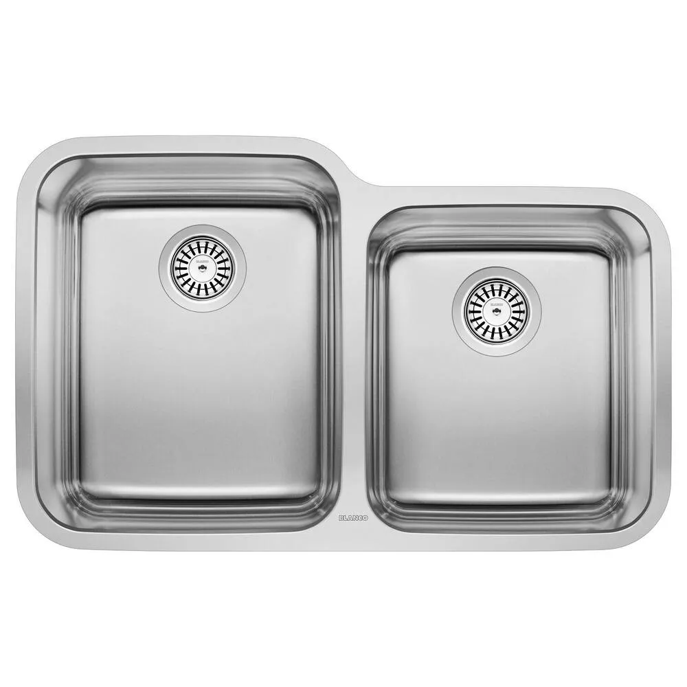 Blanco BL441023 Stellar 1-3/4-Inch Bowl Undermount Sink, Refined Brushed