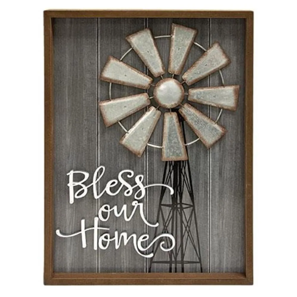*Bless Our Home Windmill Wall Sign