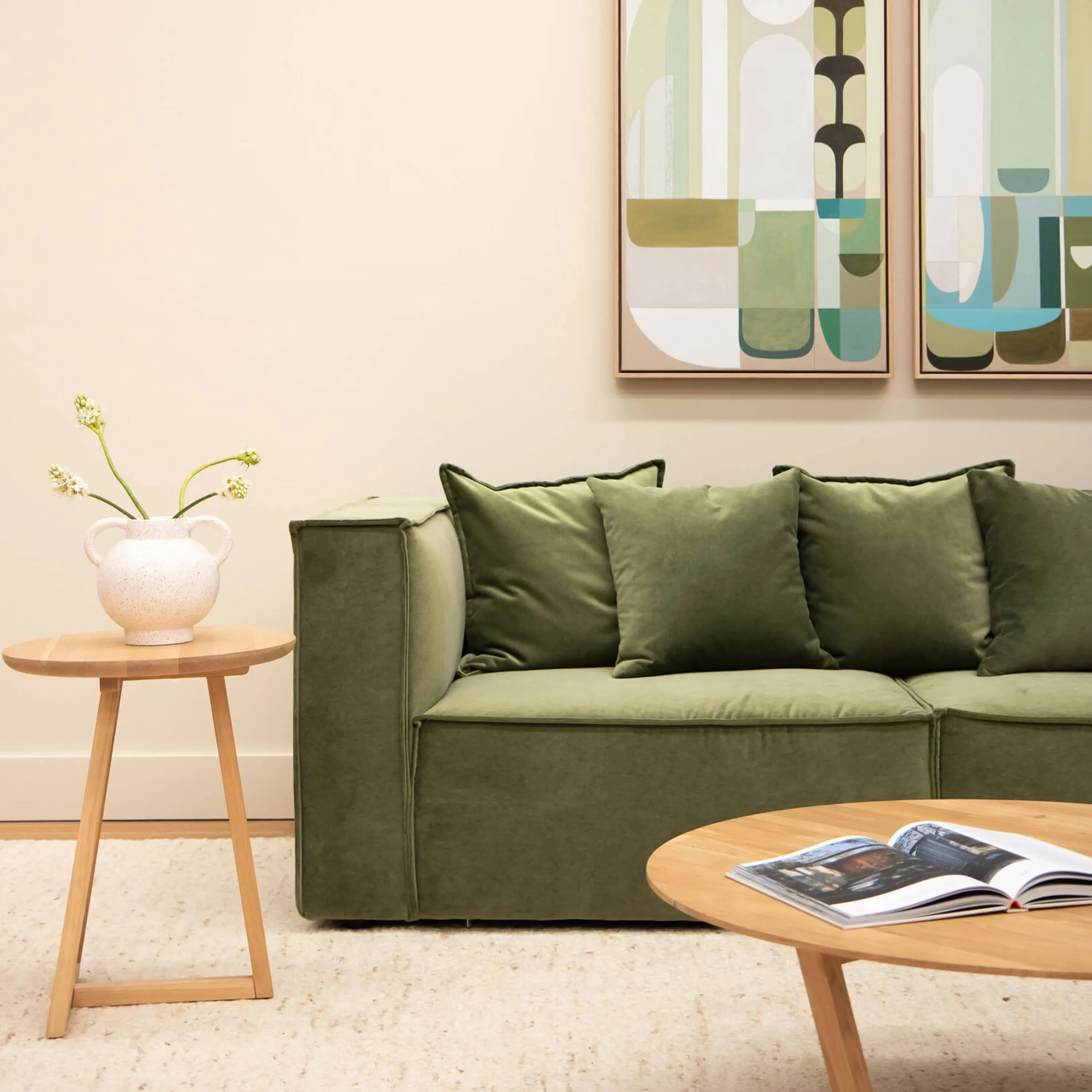 Block 2 Seater Sofa - Opal Forest