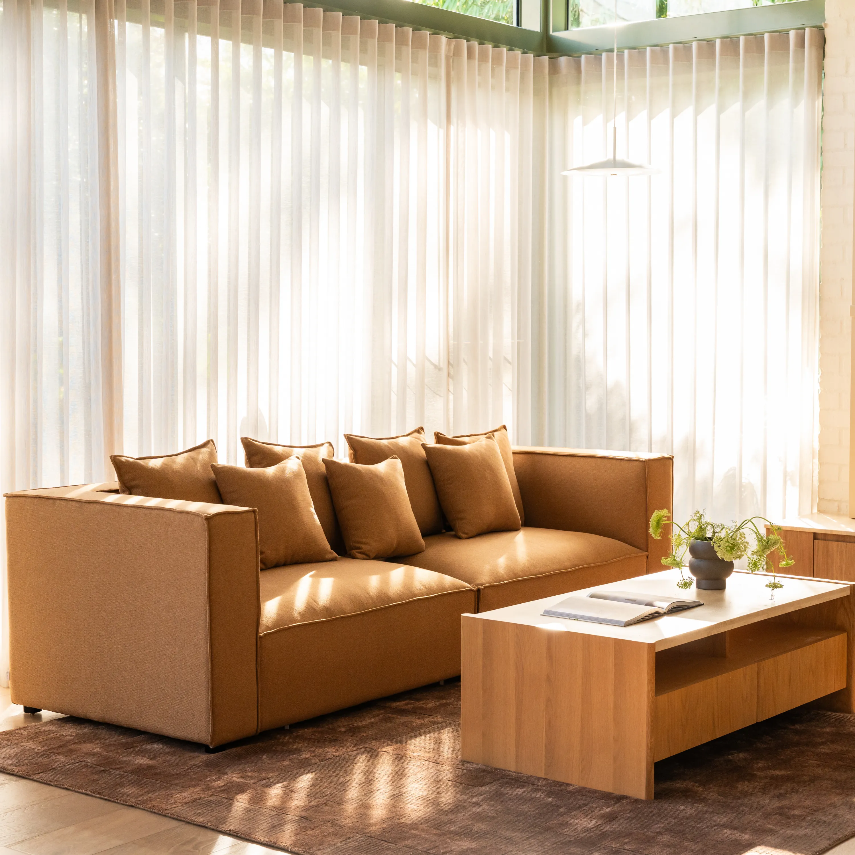 Block 4 Seater Sofa - Fossil Fawn