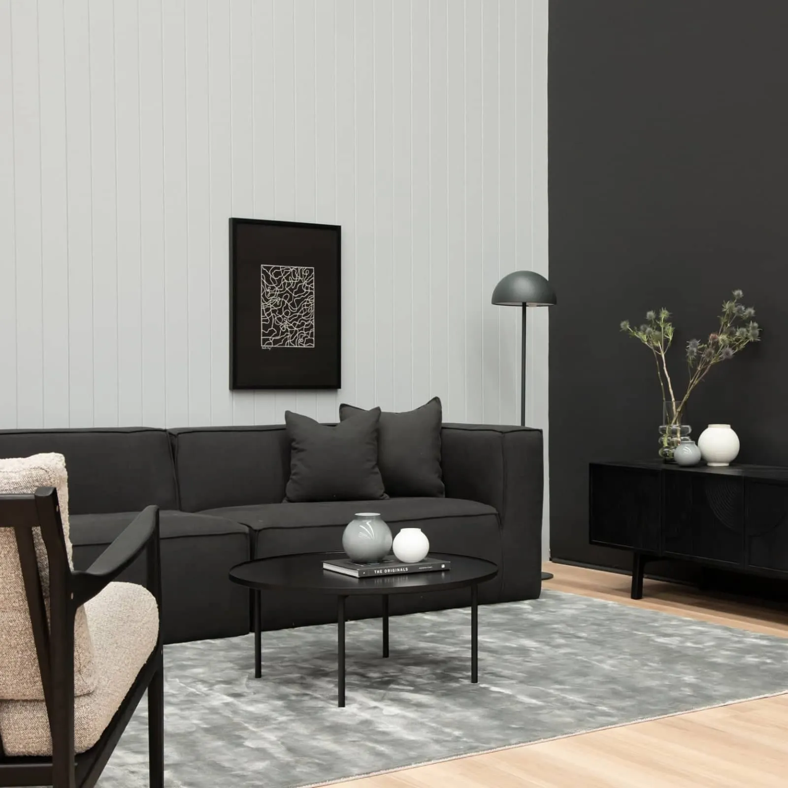 Block 4 Seater Sofa - Siena Charcoal
