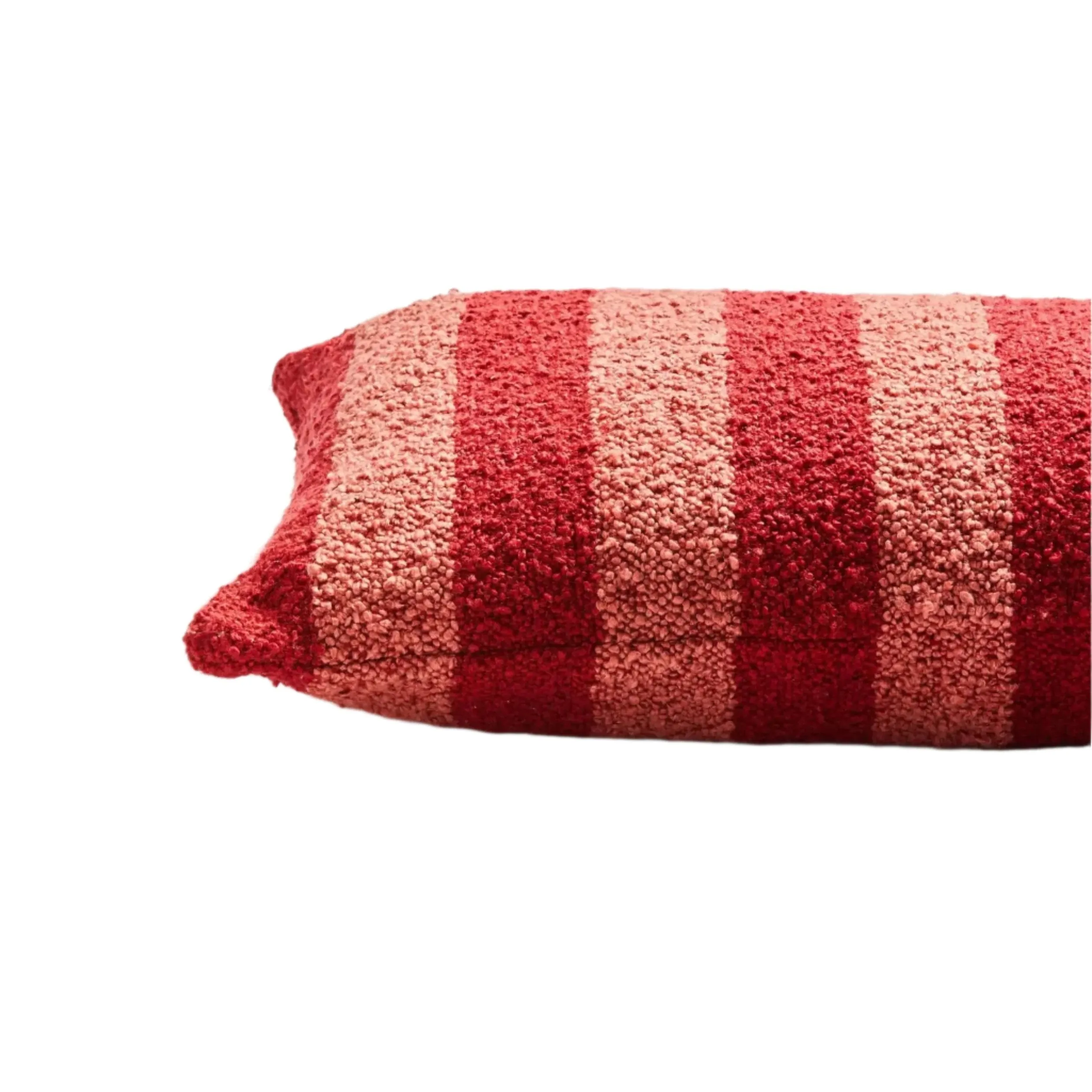 Boucle Stripe Cushion - Burgundy