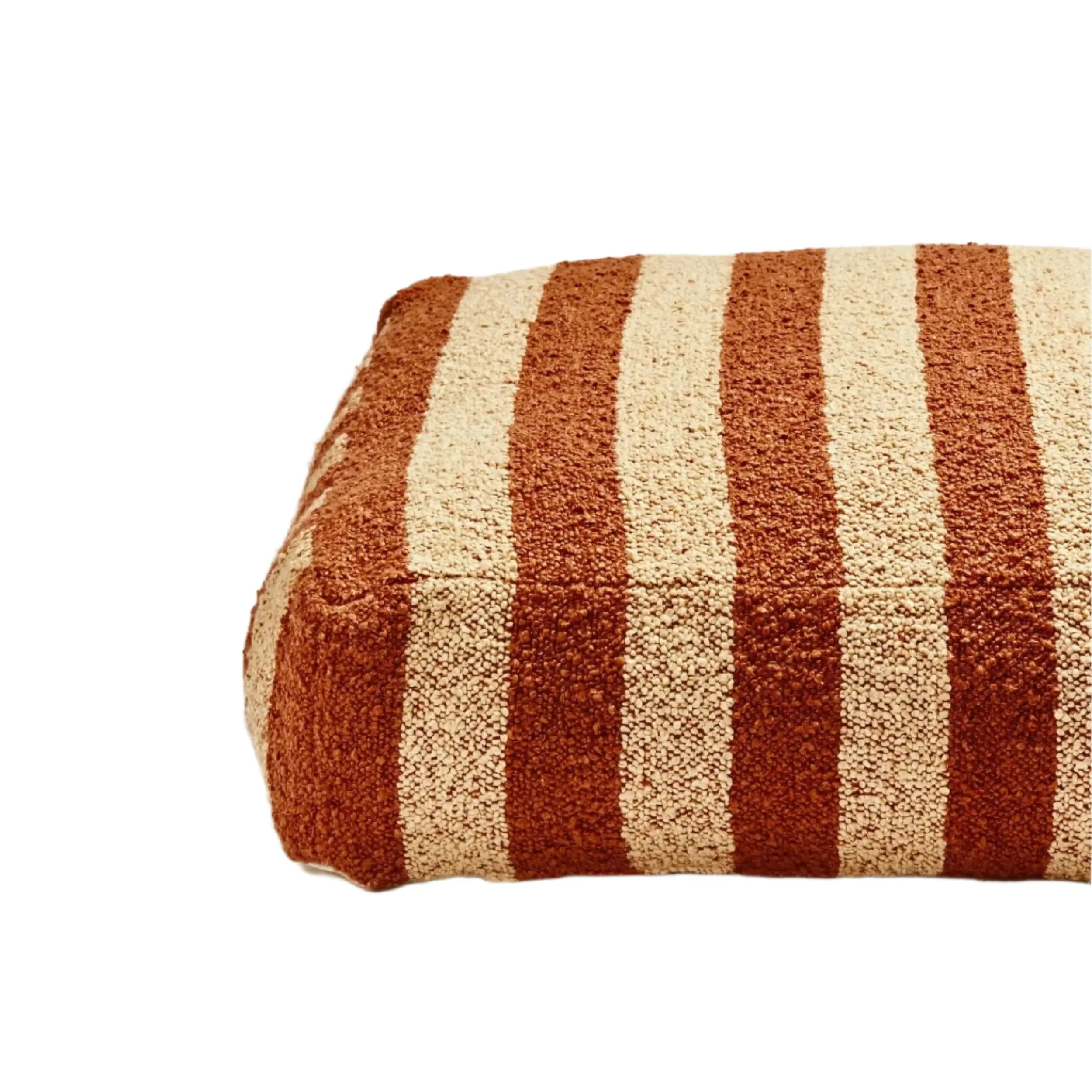 Boucle Stripe Ottoman - Chocolate