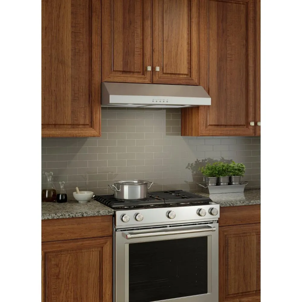Broan-Nutone BCSQ130SS Glacier 30 in. 300 CFM Convertible Under Cabinet Range Hood with Light in Stainless Steel