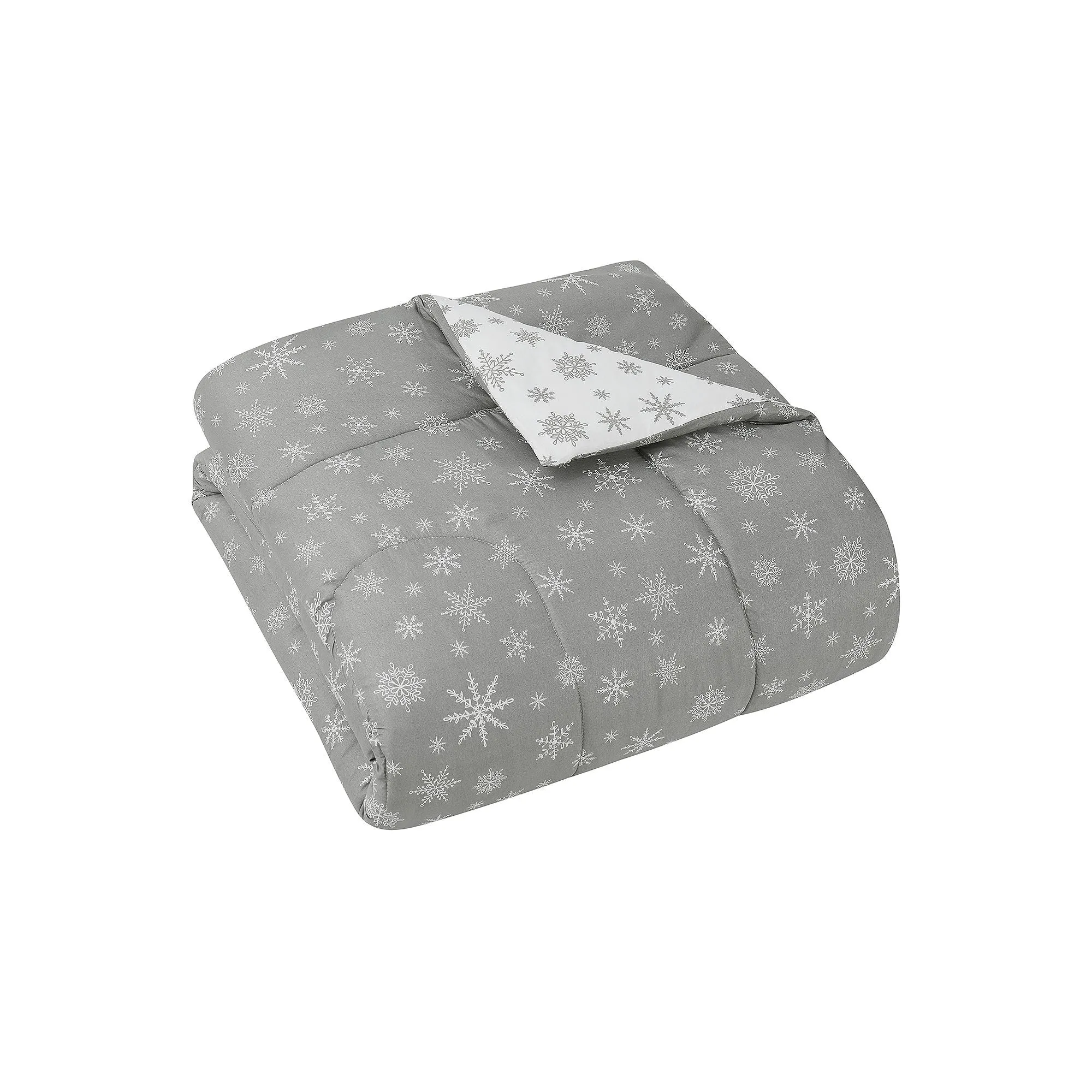 Brooklyn Loom Snowflake 3-Pc. Midweight Reversible Comforter Set - SNOWFLAKE GREY ONE SIZE