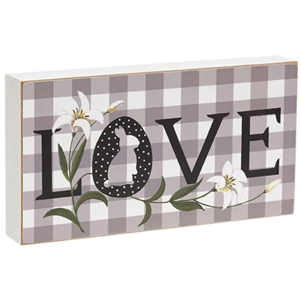 *Buffalo Check Lily & Bunny "Love" Box Sign