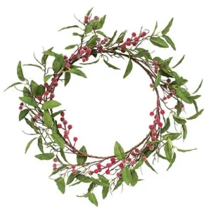 *Burgundy Sugar Berry & Herb Wreath