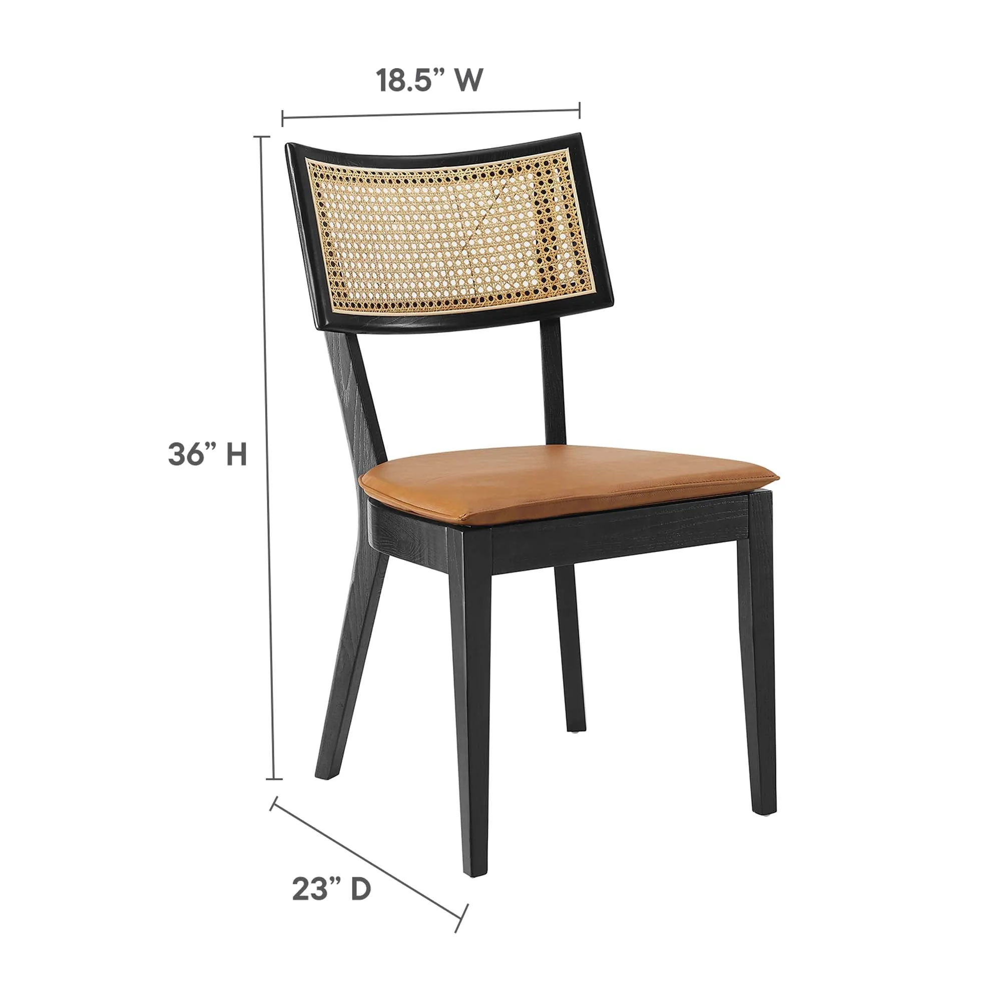 Caledonia Vegan Leather Upholstered Wood Dining Chairs - Set of 2 by Modway
