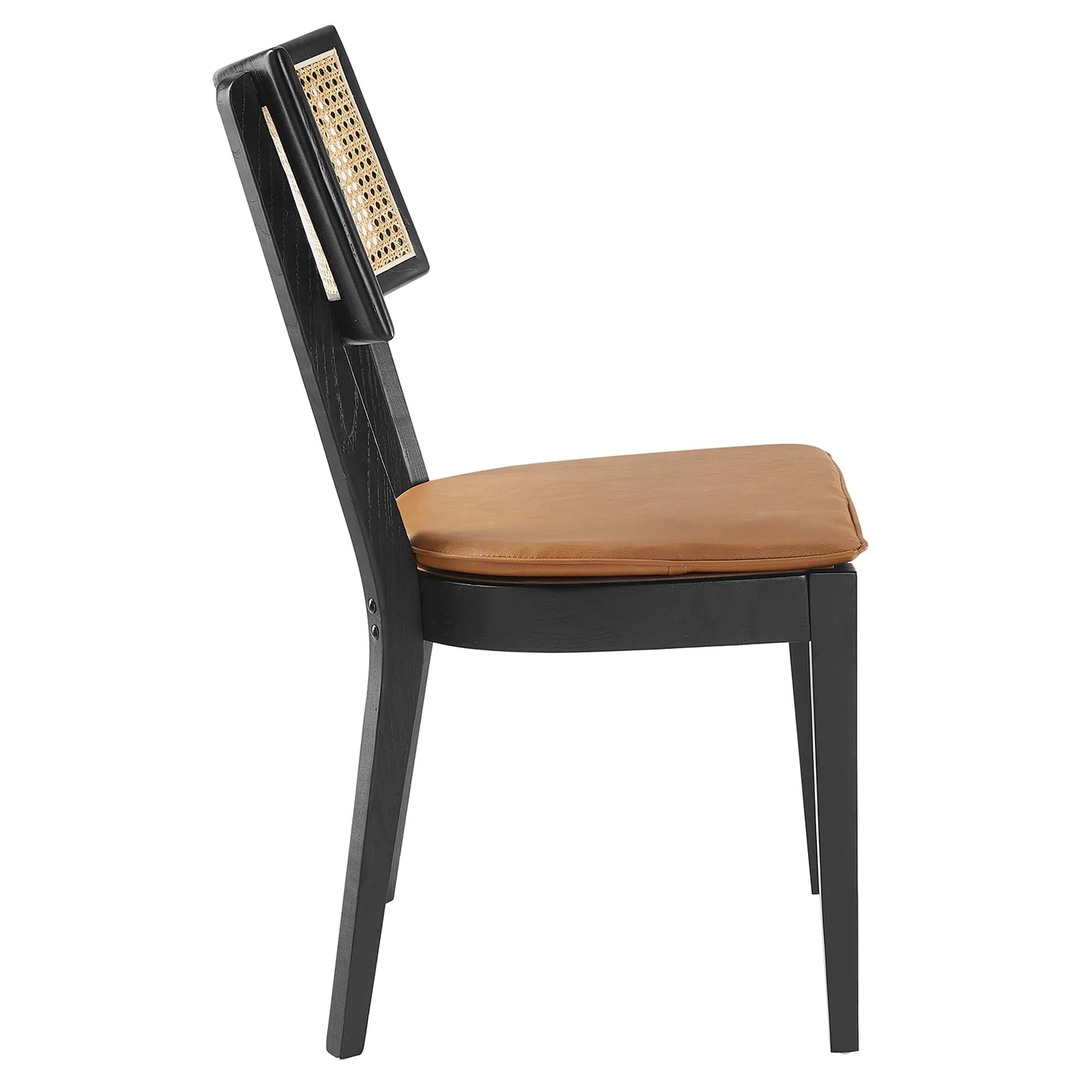 Caledonia Vegan Leather Upholstered Wood Dining Chairs - Set of 2 by Modway
