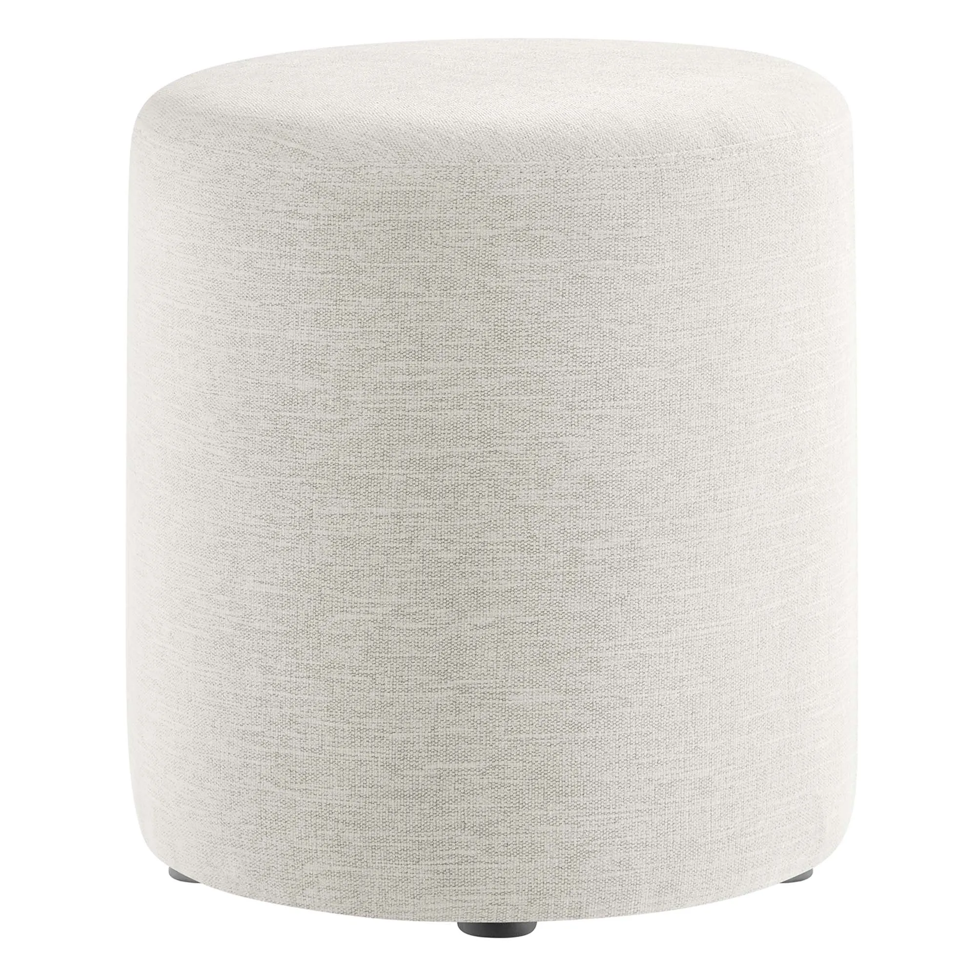 Callum 16" Round Woven Heathered Fabric Upholstered Ottoman by Modway