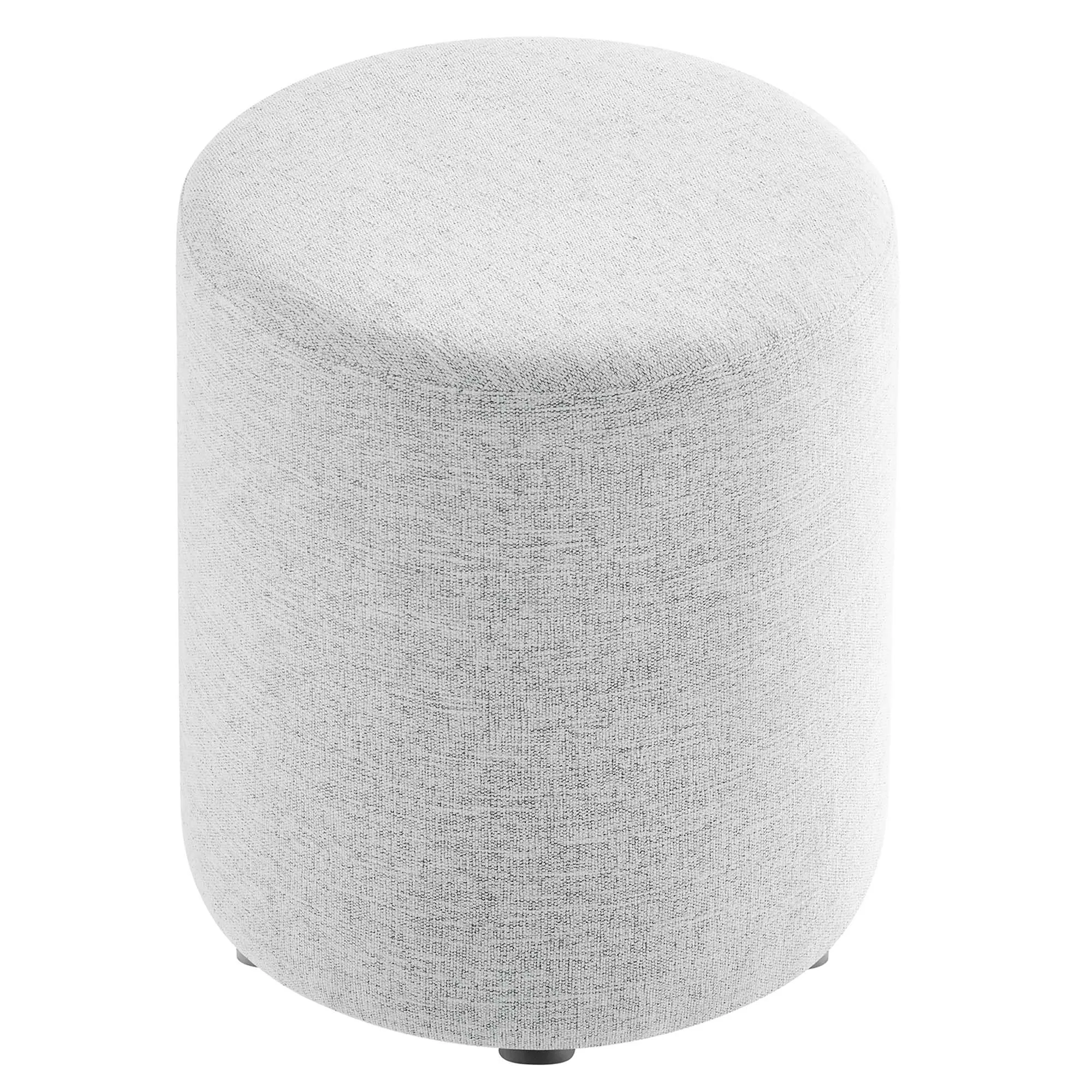 Callum 16" Round Woven Heathered Fabric Upholstered Ottoman by Modway