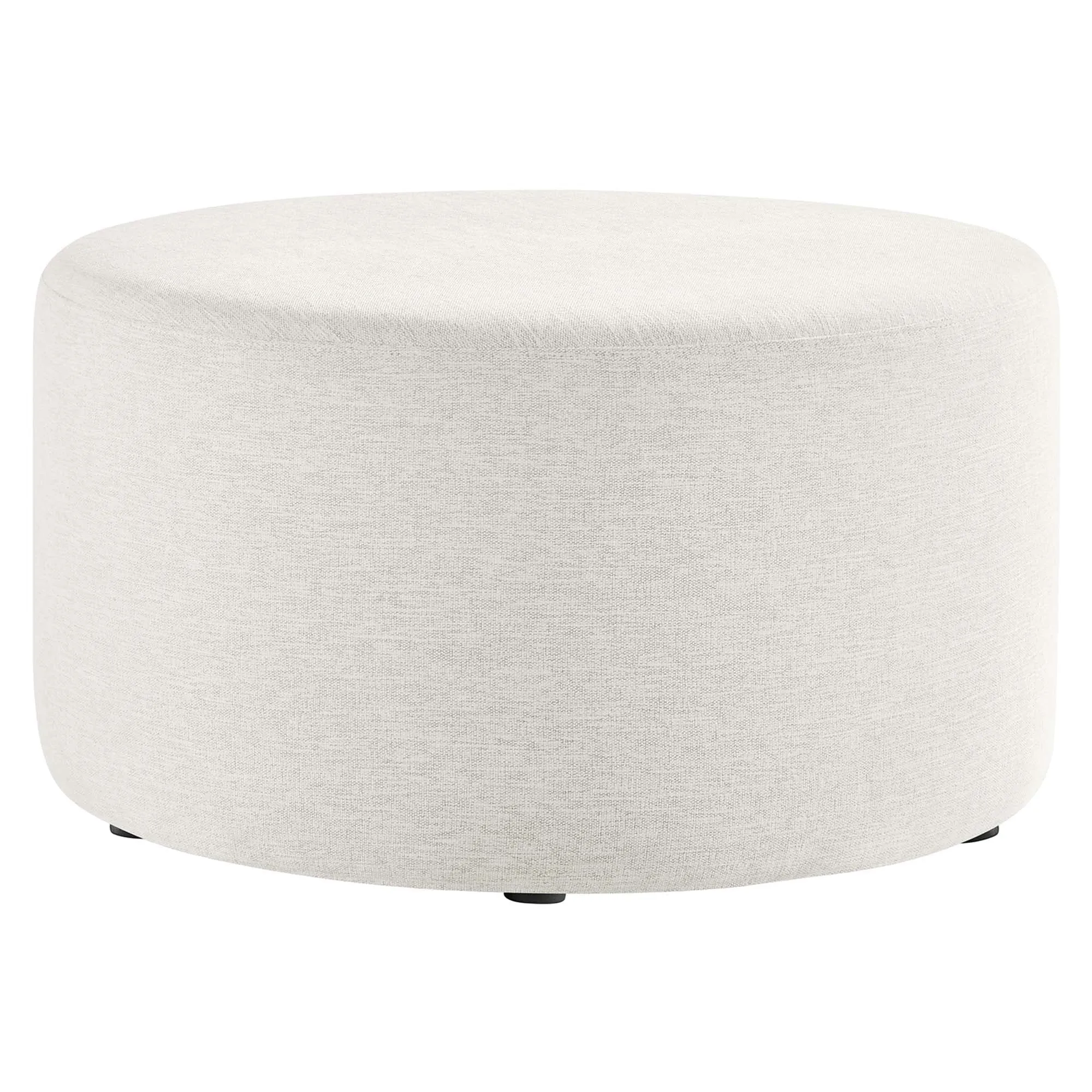 Callum Large 29" Round Woven Heathered Fabric Upholstered Ottoman by Modway
