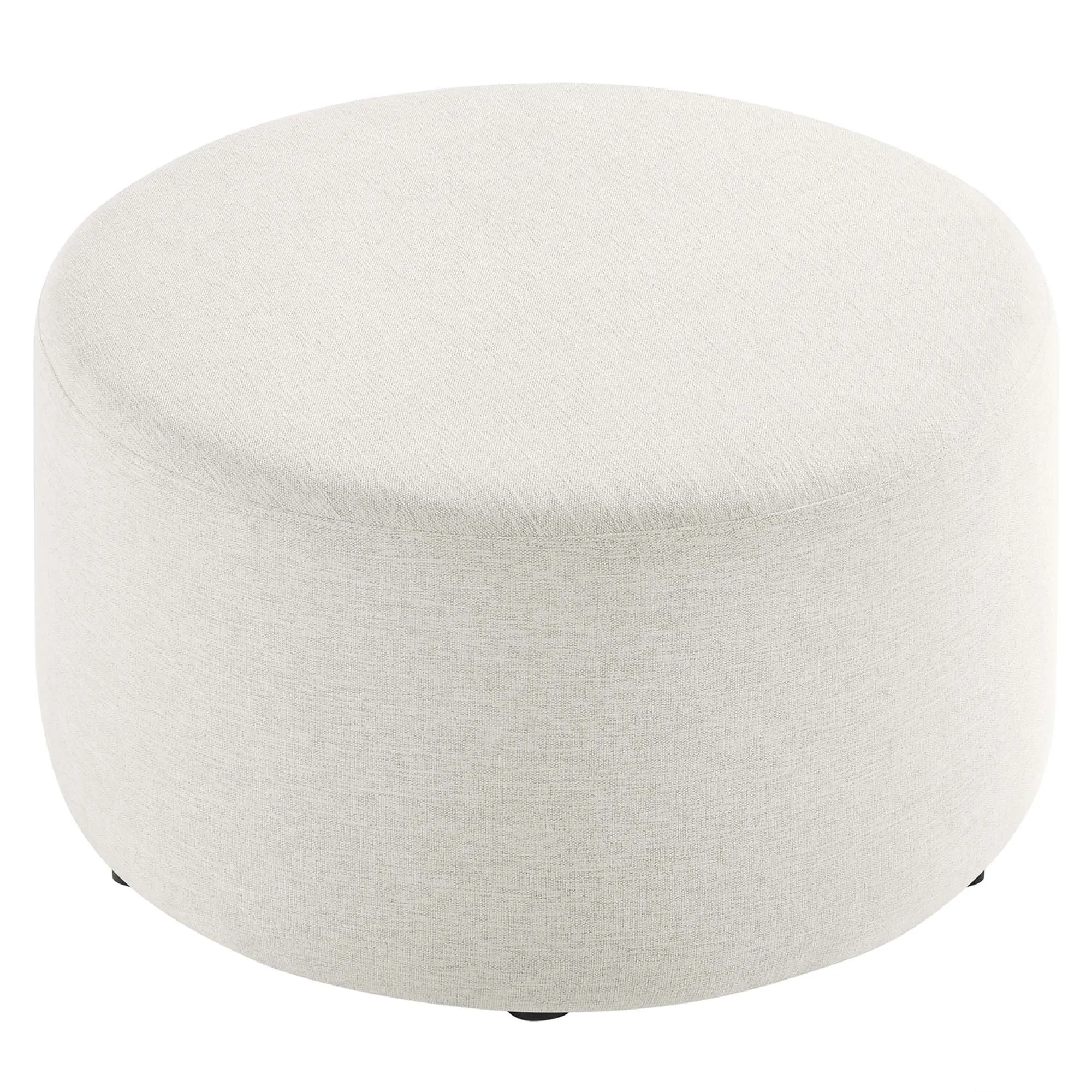 Callum Large 29" Round Woven Heathered Fabric Upholstered Ottoman by Modway