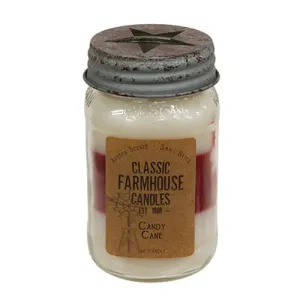 *Candy Cane Three Layer Jar Candle w/Star Jar Lid