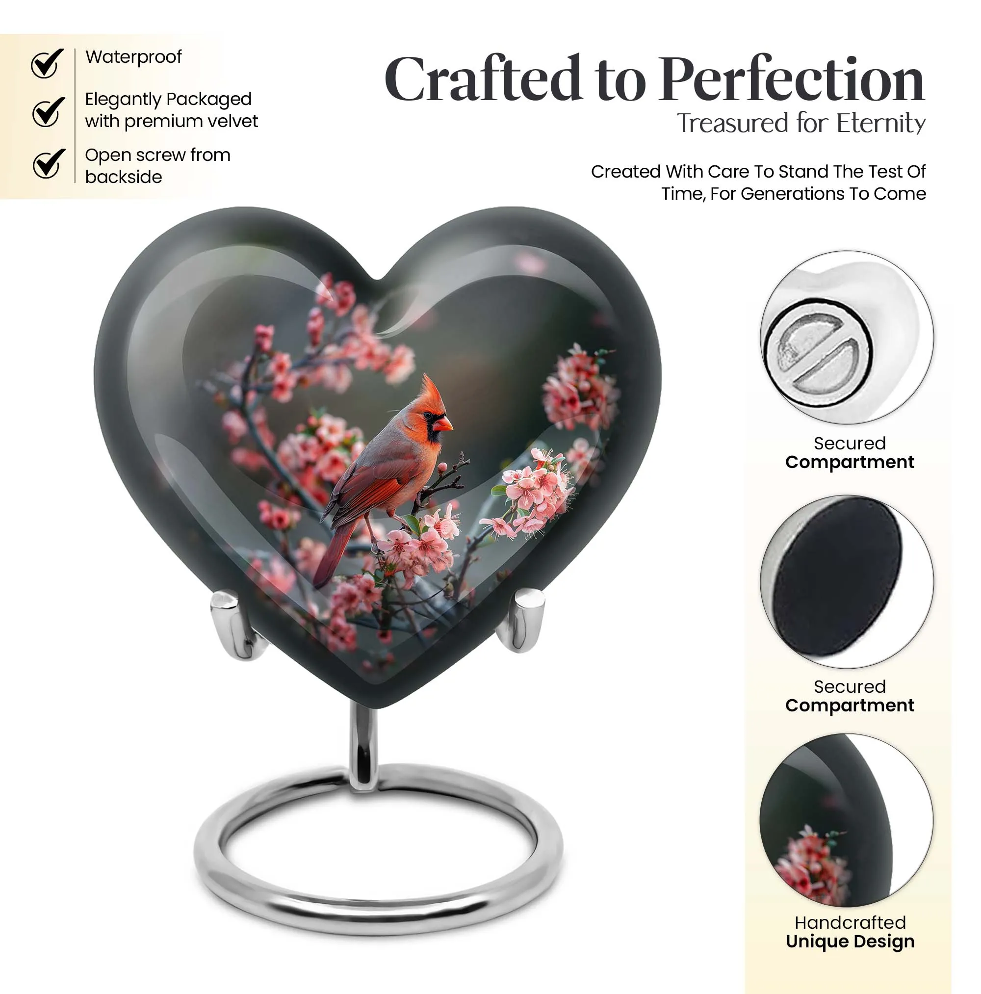 Cardinal Bird Emotion Keeper: Tribute Urn for Memories