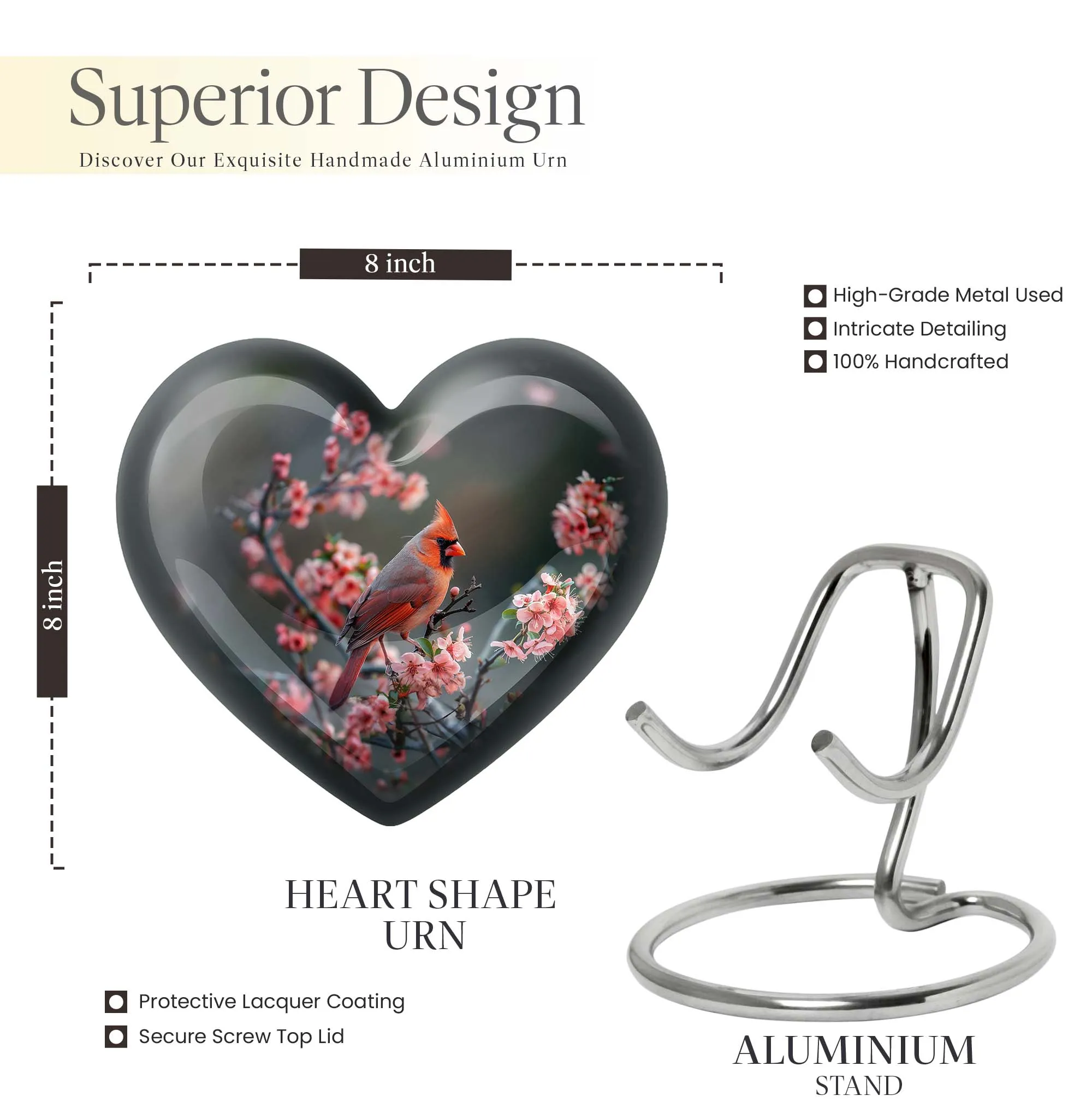 Cardinal Bird Emotion Keeper: Tribute Urn for Memories