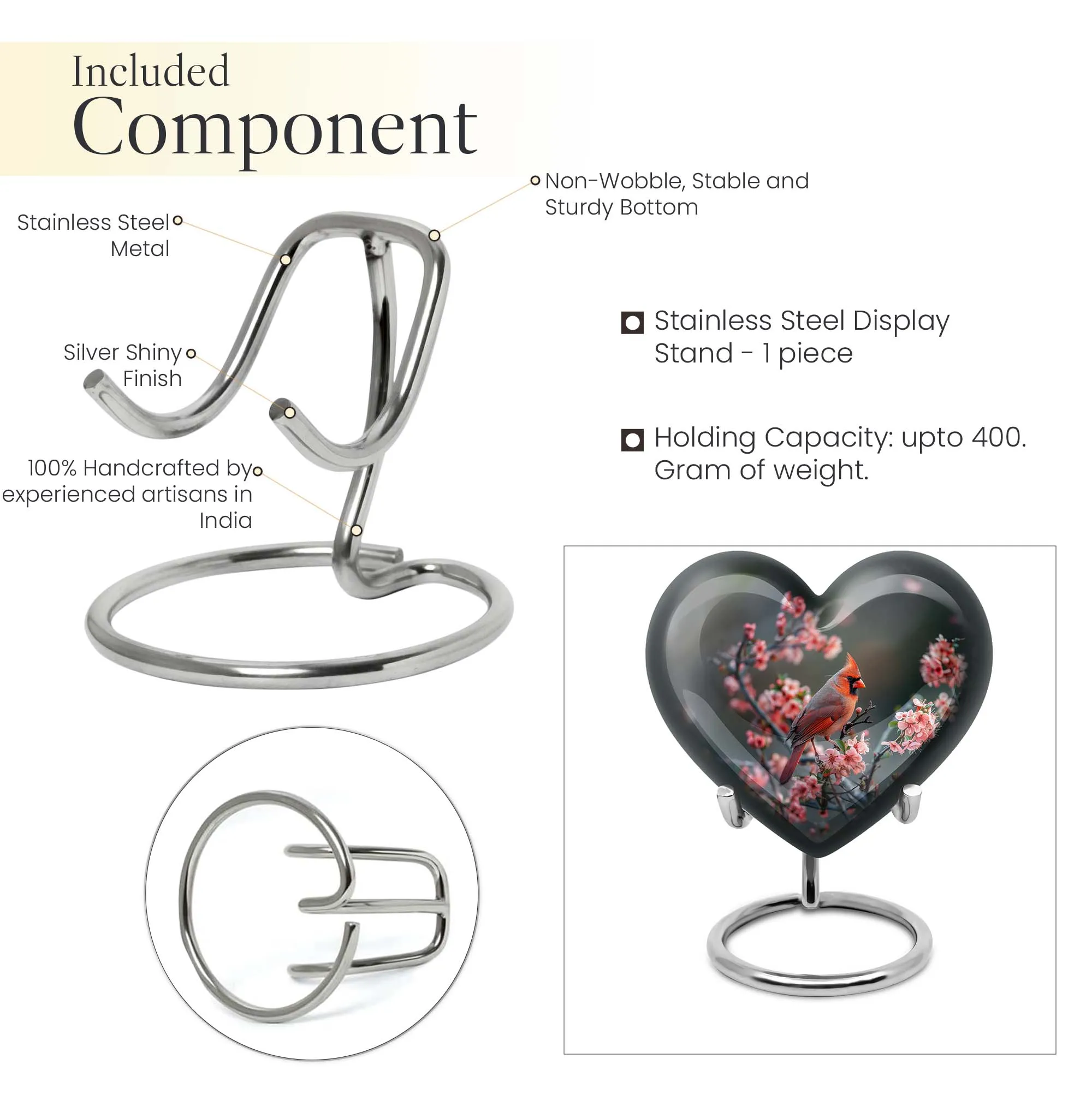 Cardinal Bird Emotion Keeper: Tribute Urn for Memories