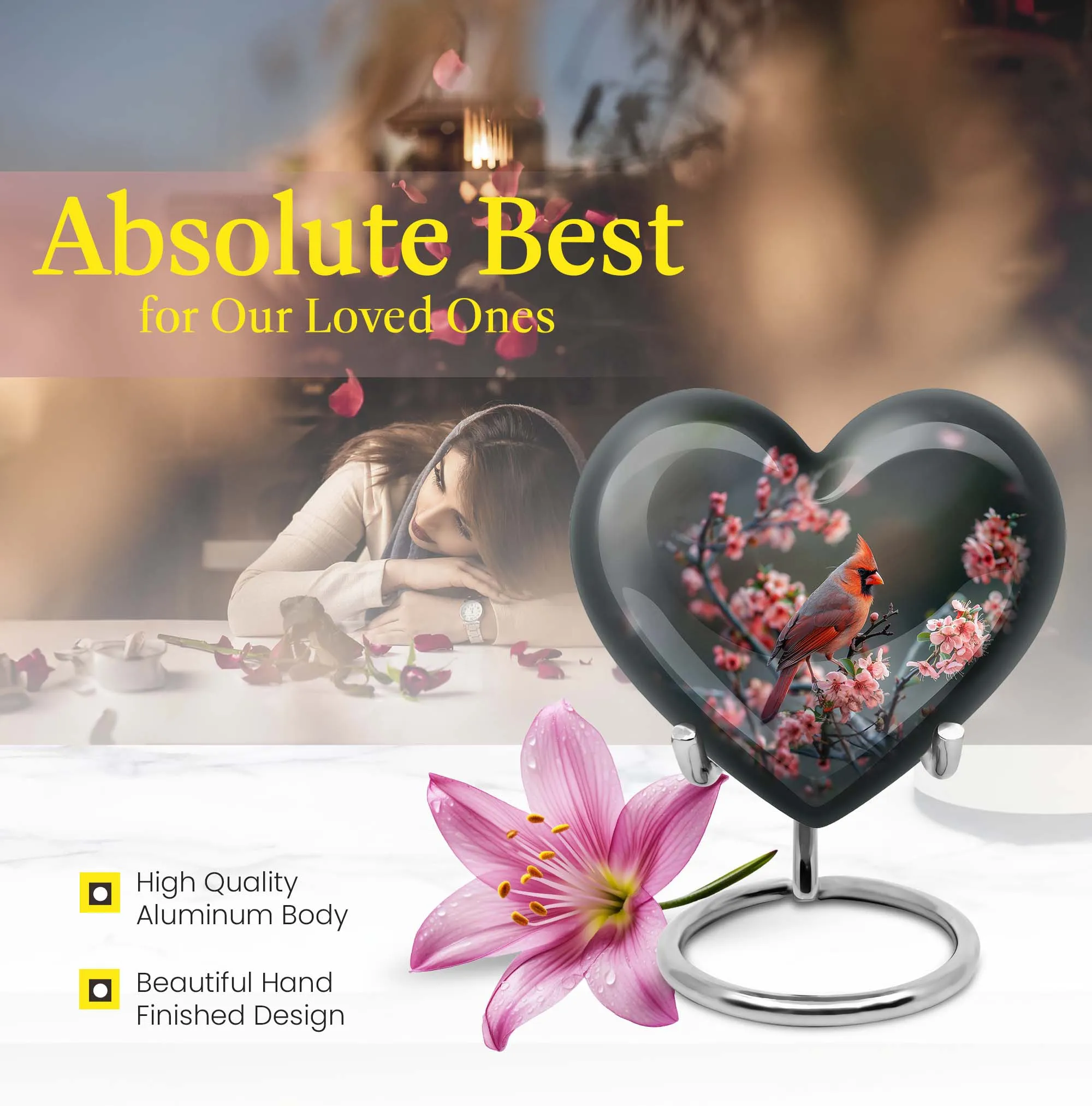 Cardinal Bird Emotion Keeper: Tribute Urn for Memories