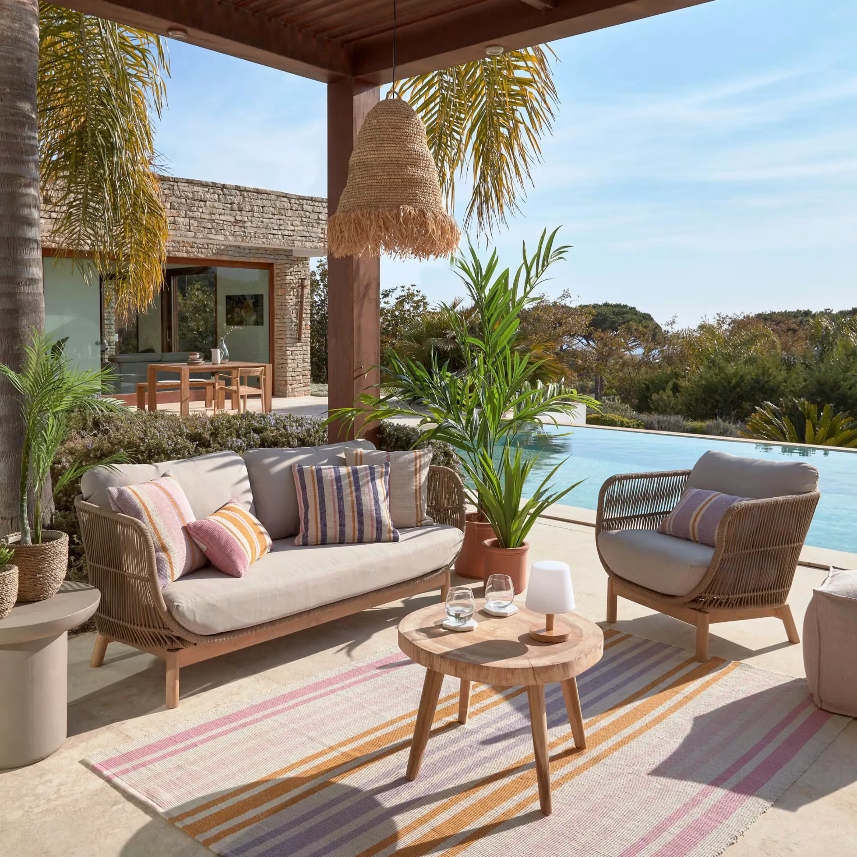 Catalina Outdoor 3 Seater Sofa - Beige