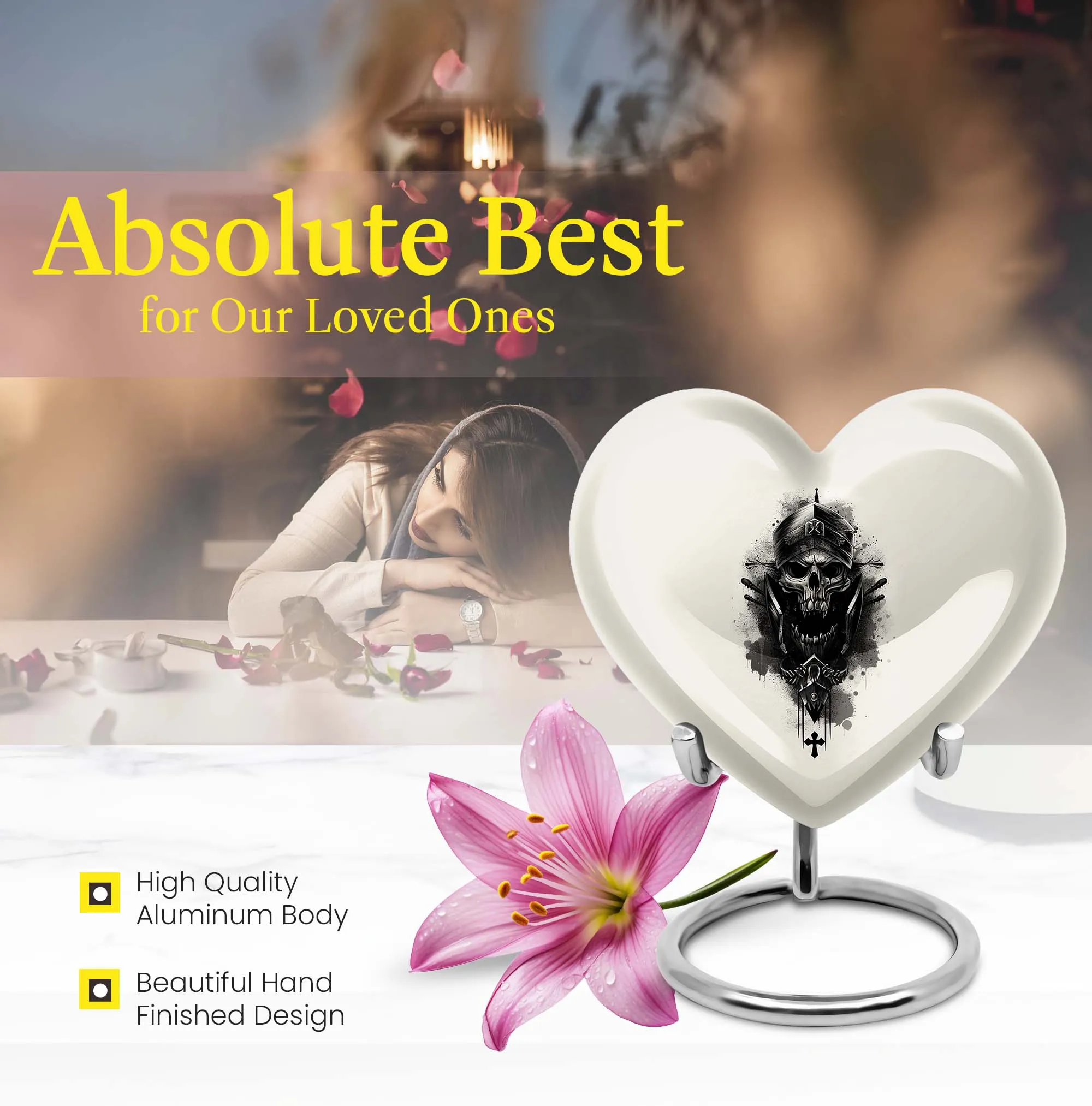 Catholic Urn: Uniquely Crafted Women's Adult Cremation Ensemble