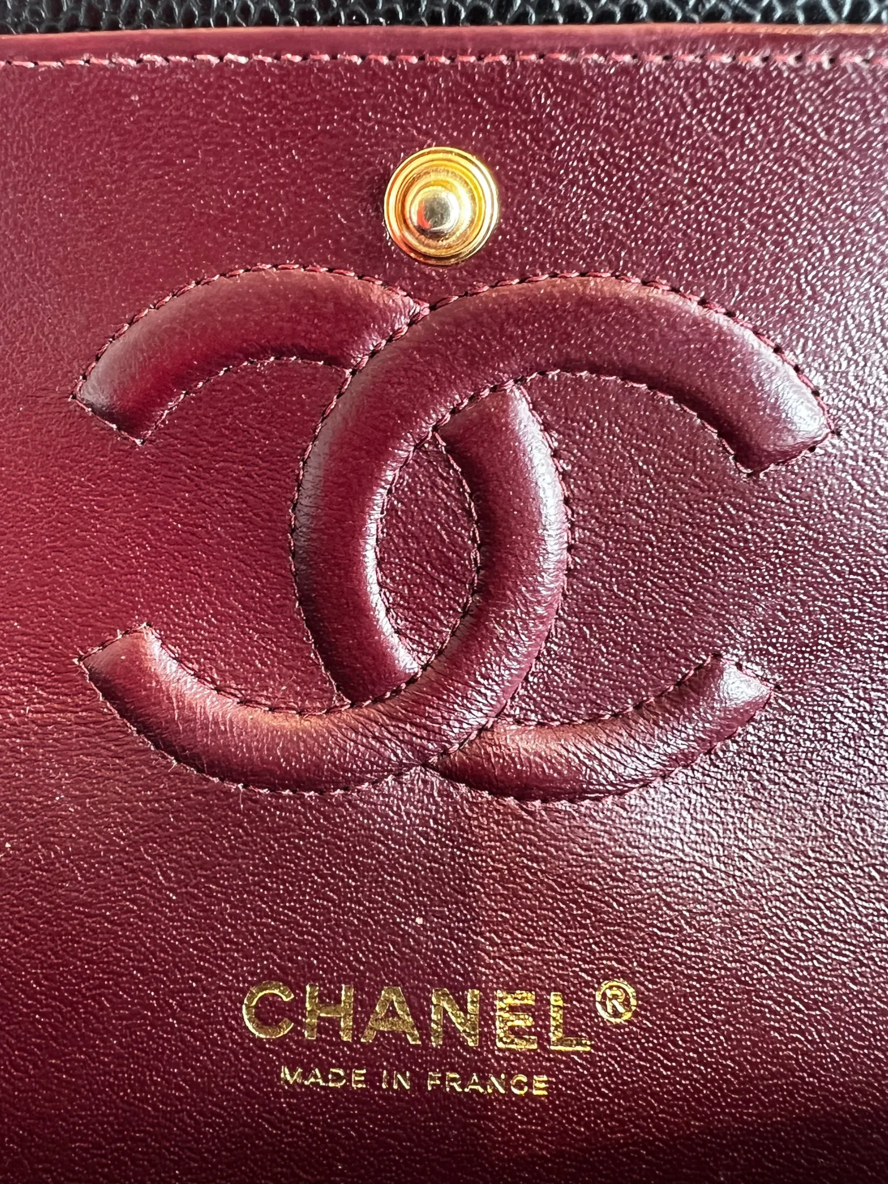 Chanel Black Caviar Leather Medium Double Flap