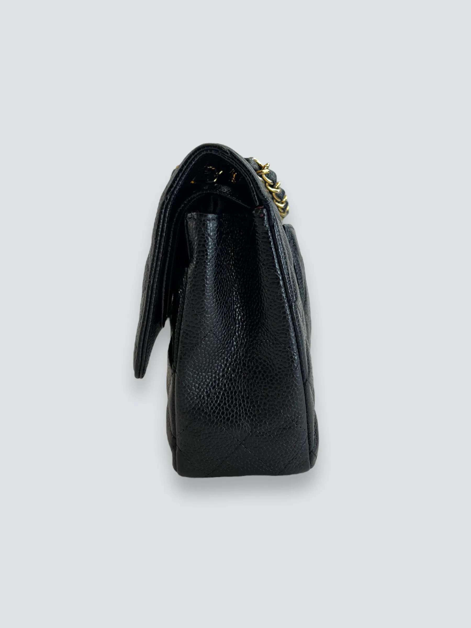Chanel Black Caviar Leather Medium Double Flap