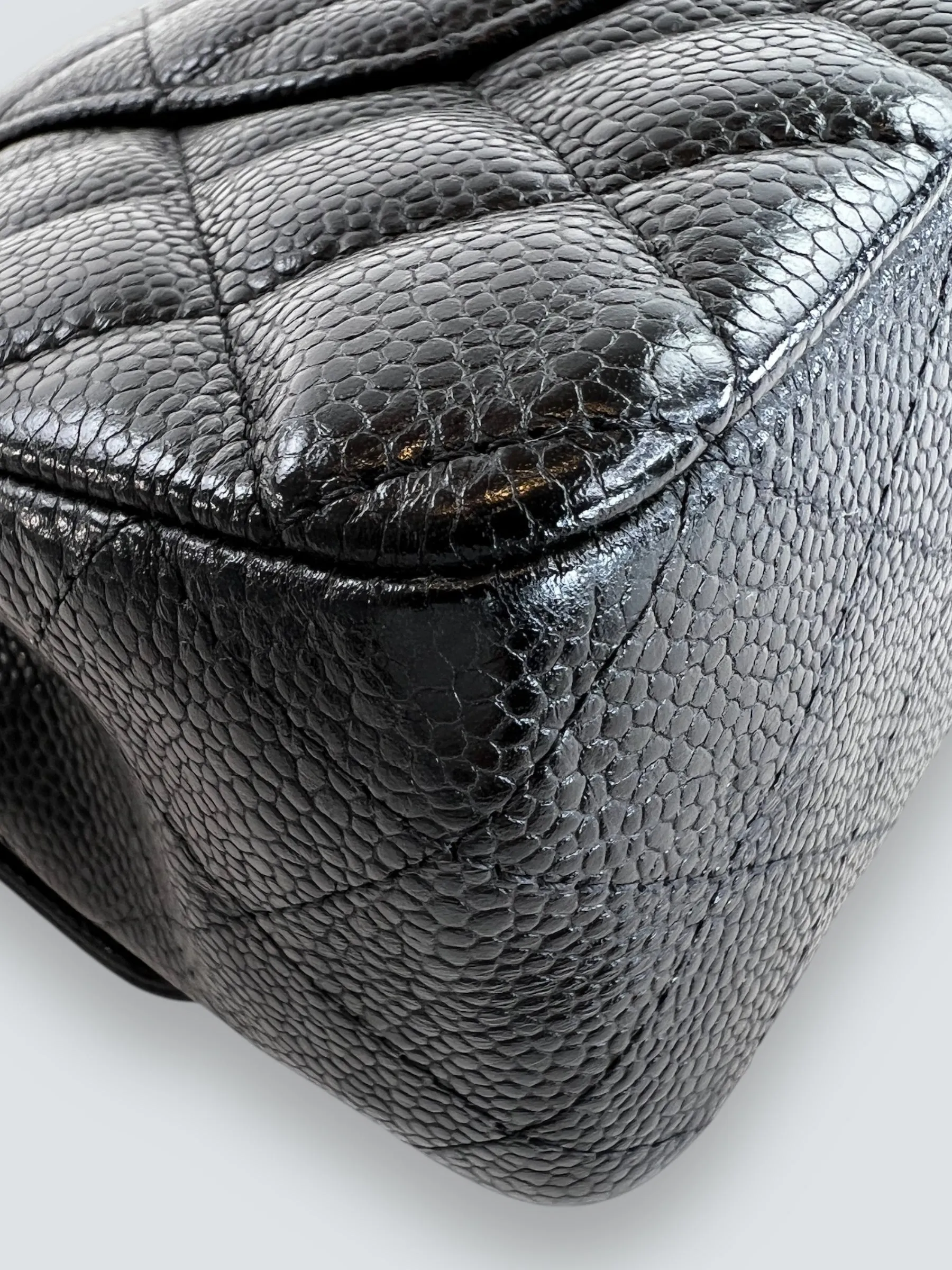 Chanel Black Caviar Leather Medium Double Flap