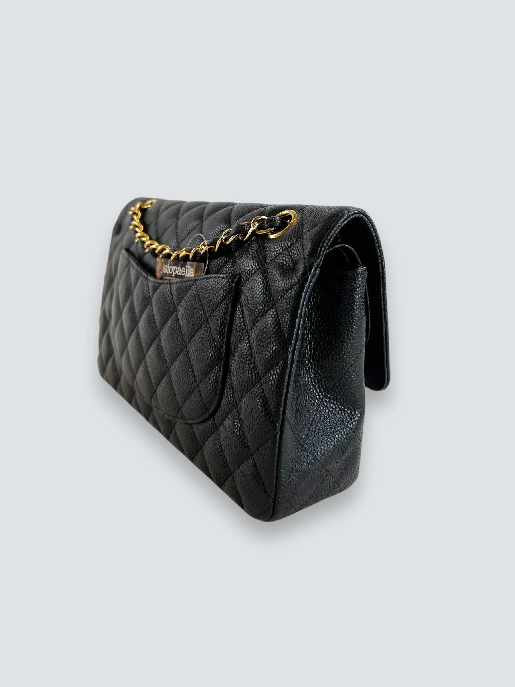 Chanel Black Caviar Leather Medium Double Flap