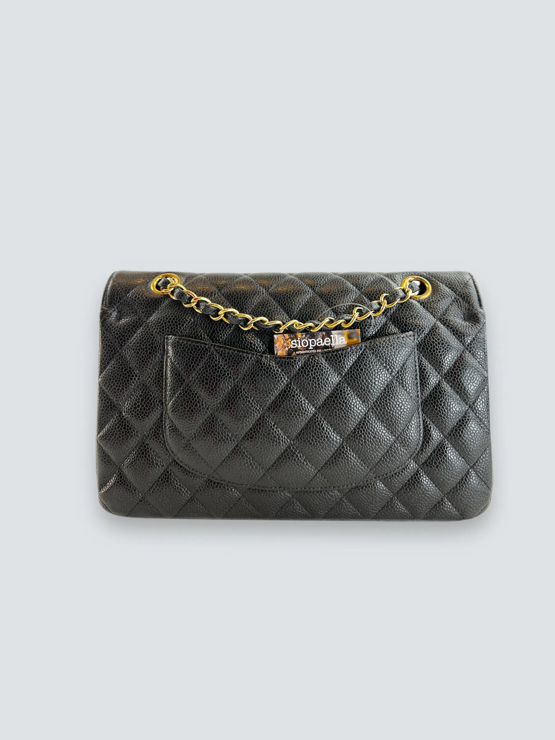 Chanel Black Caviar Leather Medium Double Flap