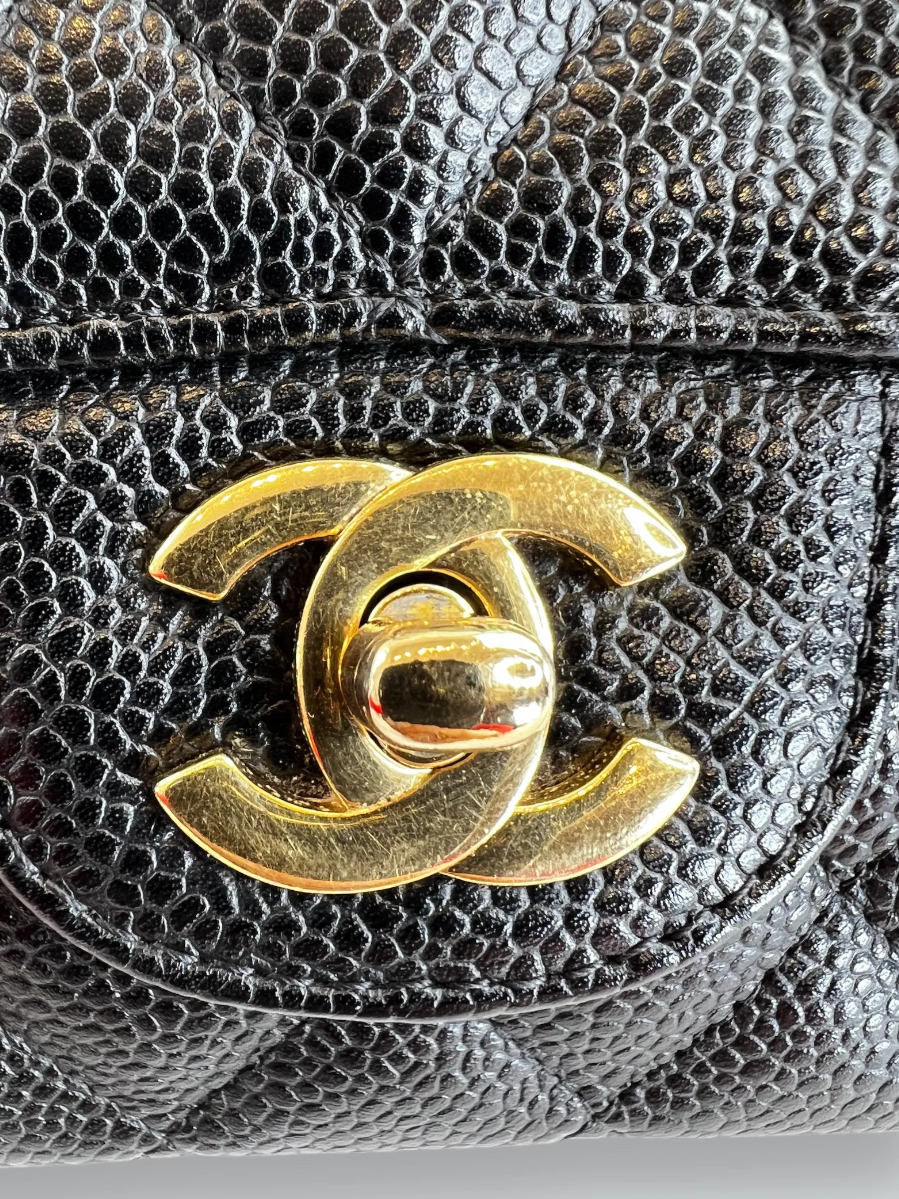 Chanel Black Caviar Leather Medium Double Flap
