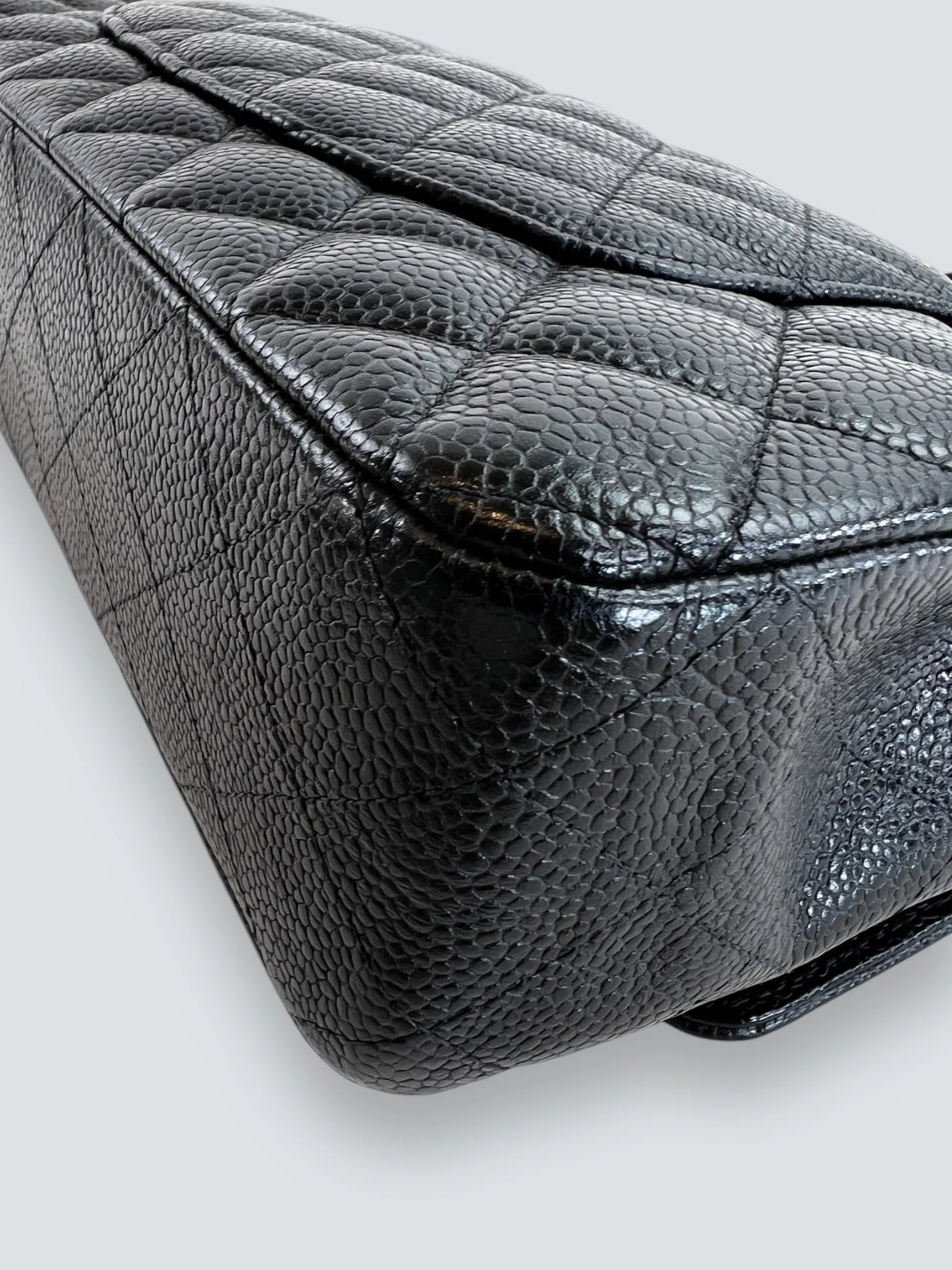 Chanel Black Caviar Leather Medium Double Flap