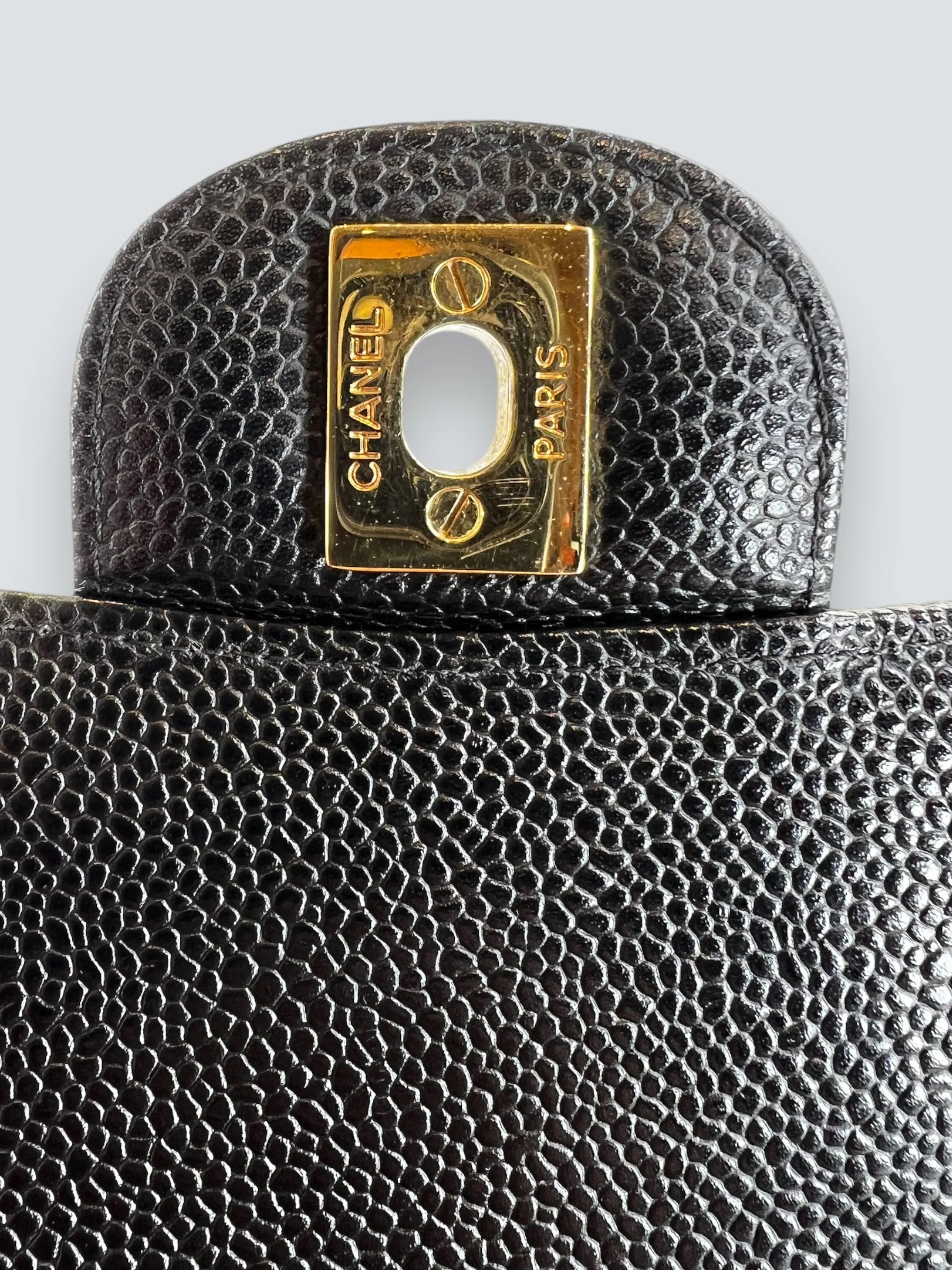 Chanel Black Caviar Leather Medium Double Flap