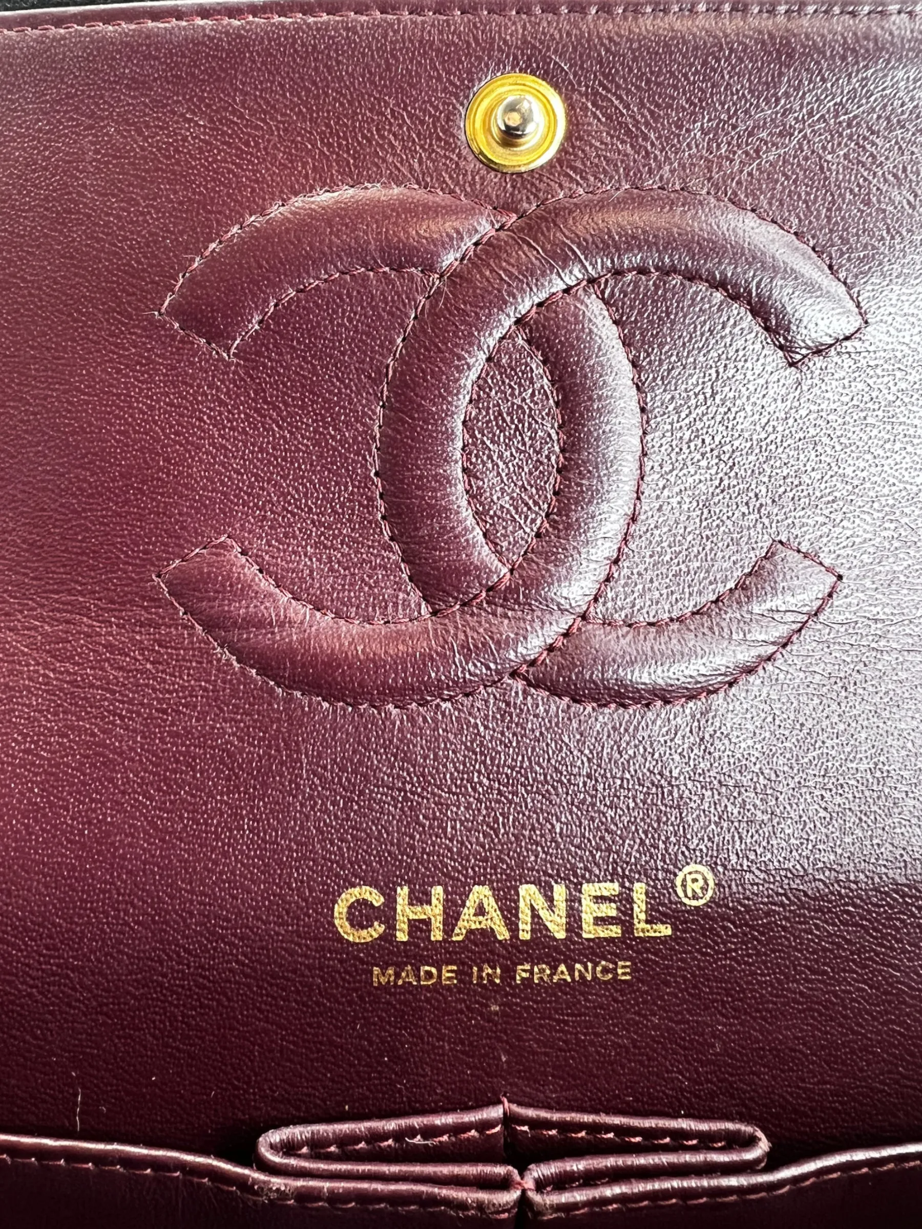 Chanel Black Lambskin Leather Medium Double Flap