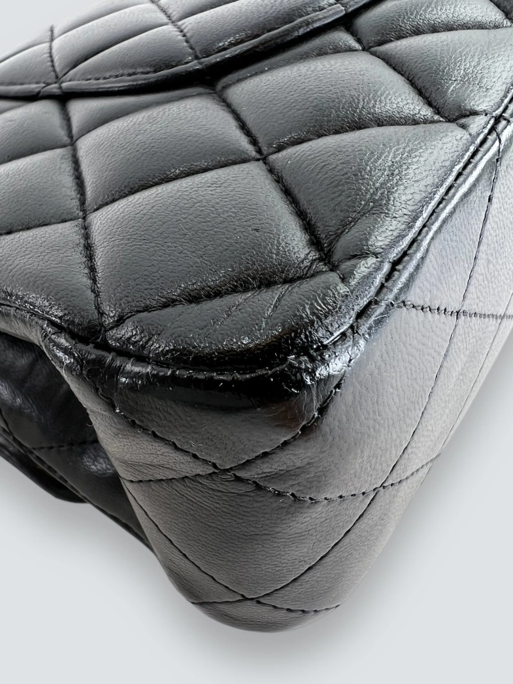 Chanel Black Lambskin Leather Medium Double Flap