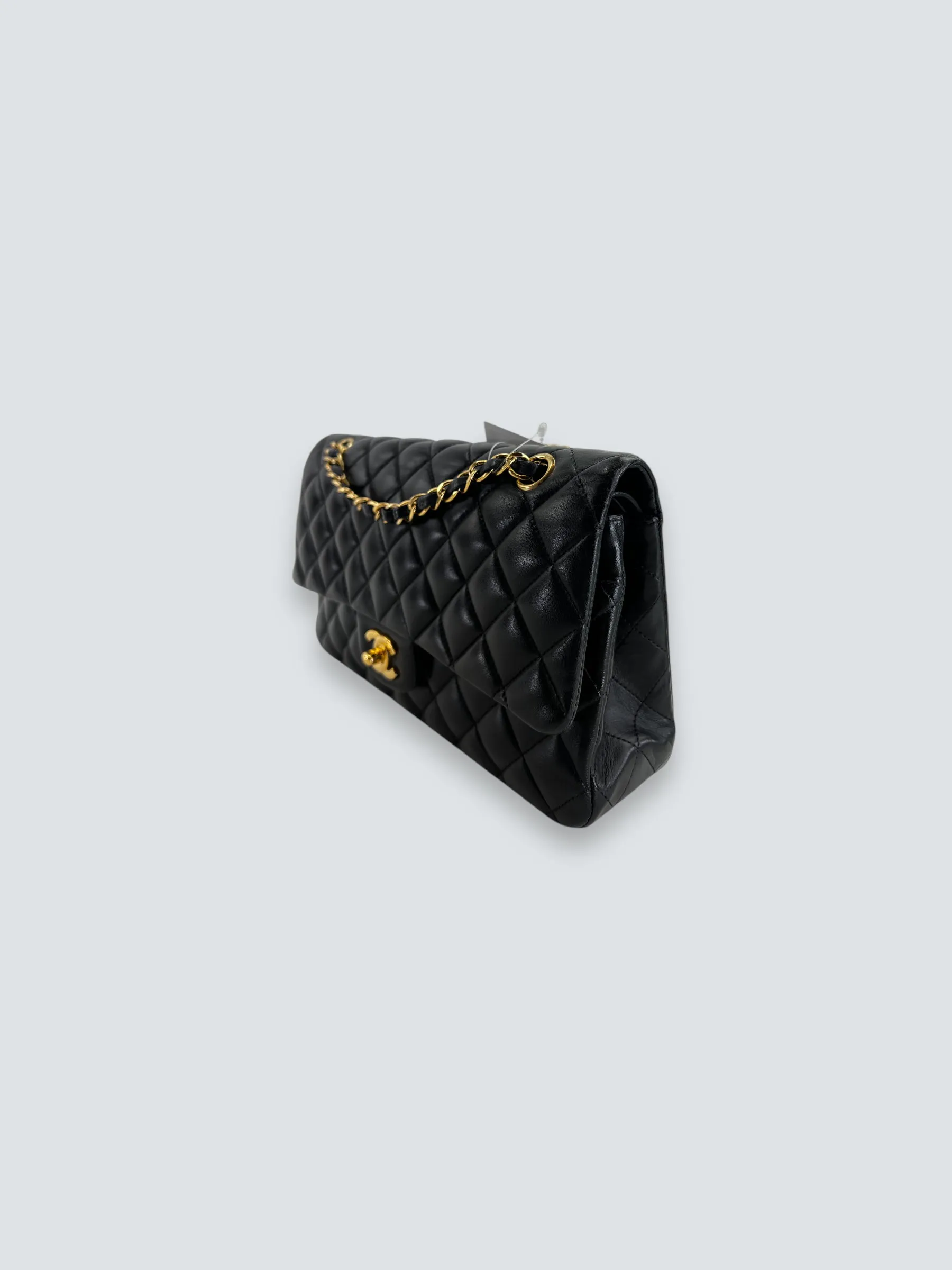 Chanel Black Lambskin Leather Medium Double Flap